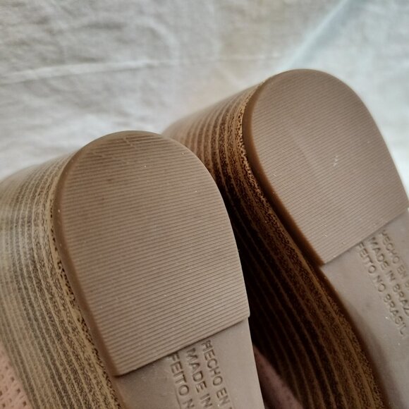 Bottero Annabela Amendoa Leather Peep Toe Wedge Heels - Picture 8 of 10